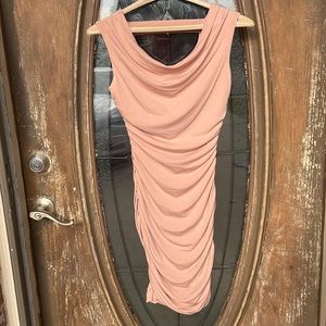 Sweet Storm nude/peach spandex Scrunch Dress! Small